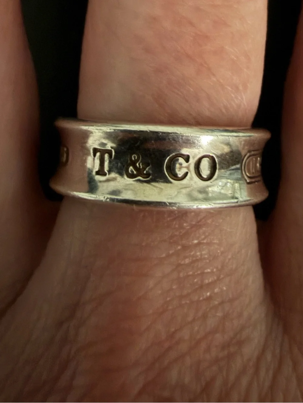 Tiffany 1837 Silver Wide Band Ring Sterling Size 5.75 Authentic